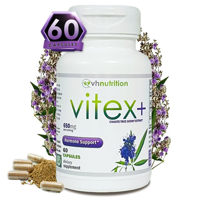 VH Nutrition VITEX Vitex sauzgatillo Suplemento para mujeres para máximo equilibrio hormonal y apoyo a la fertilidad 650 mg por porción de extracto de bayas Vitex en polvo
