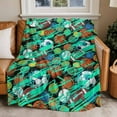 thumbnail image 2 of Sports Theme Flannel Blanket for Bed,Travel and Camping, Abstract Football Rugby Basketball Super Soft Cozy Blanket for All Seasons 30"x40", 2 of 7