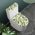 thumbnail image 2 of FORUDESIGNS Eucalyptus Leaves Print Toilet Lid Cover Toilet Tank Cover 2 Pcs, Machine Washable Seat Covers, Prevents Dust, Fits Most Round, Elongated and Oblong Lids, Accessories Decor, 2 of 8