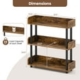thumbnail image 3 of Costway 1 PCS 3-Tier Bookshelf with Anti-Tipping Kit, Industrial Storage Unit for Living Room Rustic Brown, 3 of 10
