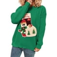thumbnail image 3 of Womens Ugly Christmas Sweaters Long Sleeve Graphic Sweaters Casual Fall Winter Cable Knit Sweater for Women Green S, 3 of 9