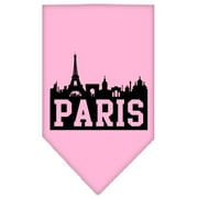 Angle View: Paris Skyline Screen Print Bandana Light Pink Small