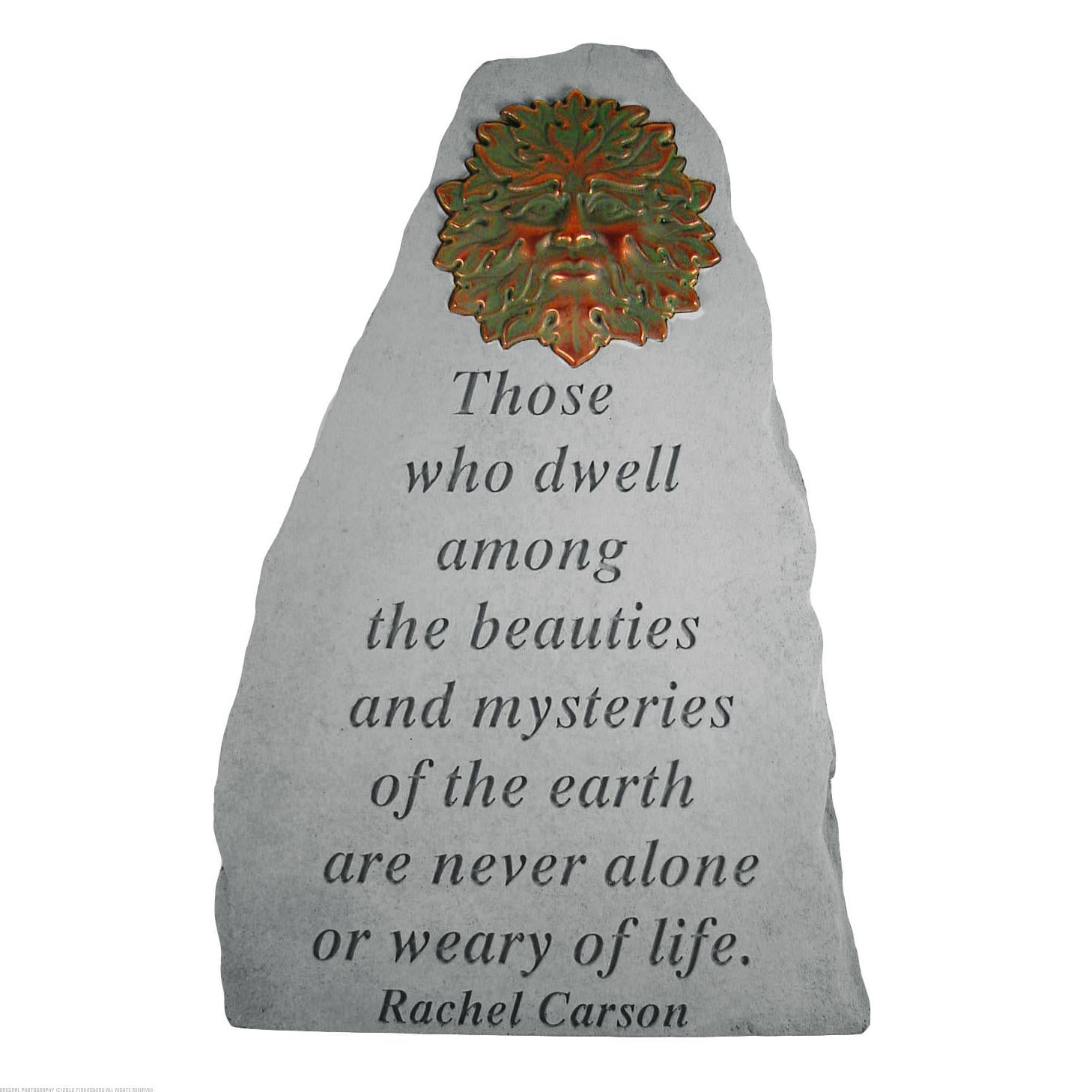KayBerry Cast Stone Garden Accent Marker Those who dwell Metal Greenman insert by Kay Berry