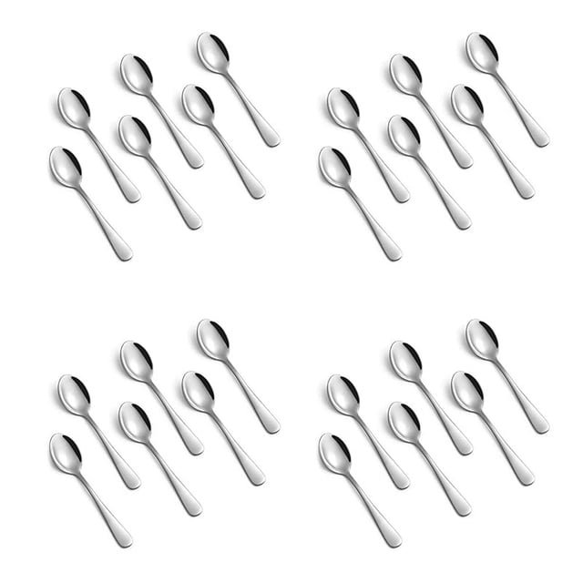 24 piezas de cucharas para espresso, minicuchara de café de acero inoxidable de 4,7 pulgadas, cuchara de postre
