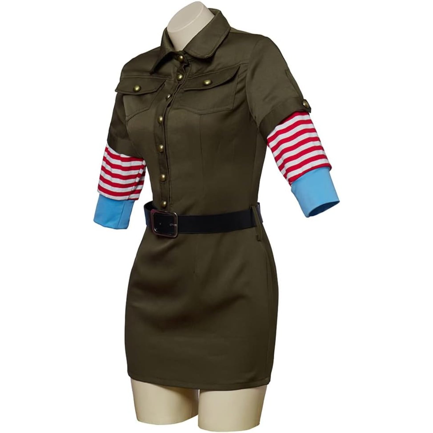 Sexy Army Green Cargo Dress Outfit with Star Circle Messenger Bag for Women  - Walmart.com