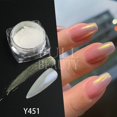 thumbnail image 1 of Uñas blancas perladas, purpurina Aurora, amarillo, rosa, cromo, polvos de luz de luna, concha de Fritillary, pigmento tipo espejo, decoración de uñas en polvo # Y459, 1 of 4