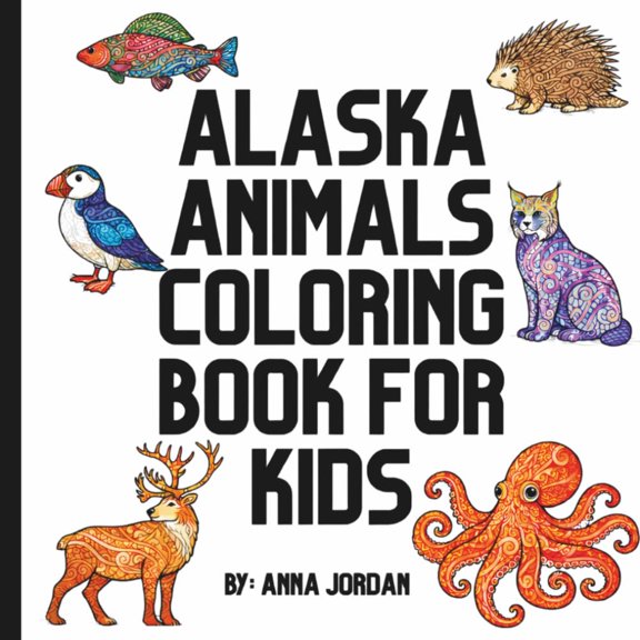 Libro para colorear de animales de Alaska para niños, publicación independiente