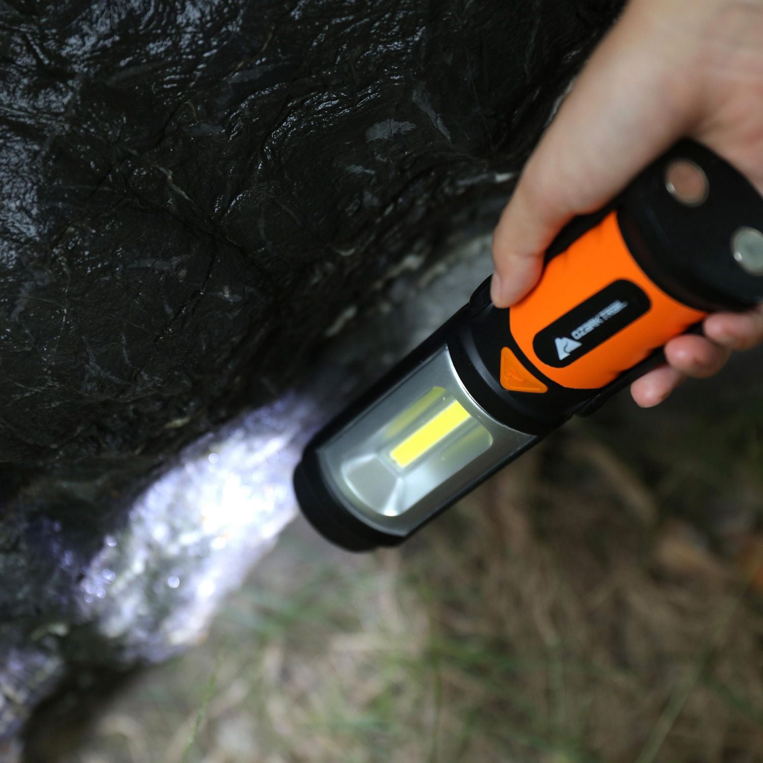 Ozark Trail Portable LED Work Light & Flashlight with Magnet Base & Hanging Hook, Battery Operated, Multi Purpose & Portable