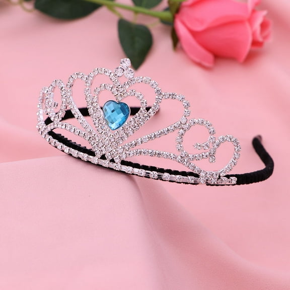 WHAMVOX Silver Crystal Children Tiara Crown for Kids Lightweight Heart Design Perfect for Parties and Daily Wear