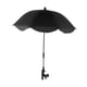 thumbnail image 2 of Sombrilla para cochecito, silla de playa, sombrillas con abrazadera, protección solar, impermeable, resistente a las roturas. Negro, 2 of 9