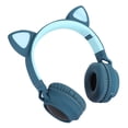 thumbnail image 4 of Auriculares Bluetooth 5.0 Nikou con orejas de gato y cancelación de ruido LED color azul, 4 of 15