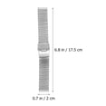 thumbnail image 2 of 20mm Shark Mesh Stainless Steel Watch Band Strap Folding Clasp Watchband (Short Pattern Silver), 2 of 6