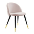 thumbnail image 3 of Modway Cordial Performance Velvet Dining Chairs - Set of 2 in Pink, 3 of 9