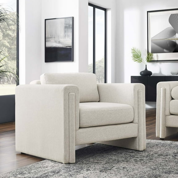 Modway Visible Fabric Armchair in Ivory