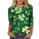 thumbnail image 1 of Camiseta de Cuello Redondo Impresa de Manga 3/4 de Mujer Y Blusas, Camiseta Casual de Moda para Primavera Verano, 1 of 5