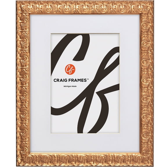 Craig Frames Versailles, 20x20 inch Gold Picture Frame Matted for a 16x16 Photo