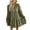 Army Green, variant on qolati Women's 2023 Fall Midi Dresses Boho Long Sleeve Button V Neck A-Line Dress Casual Smocked Swing Party Club Dress