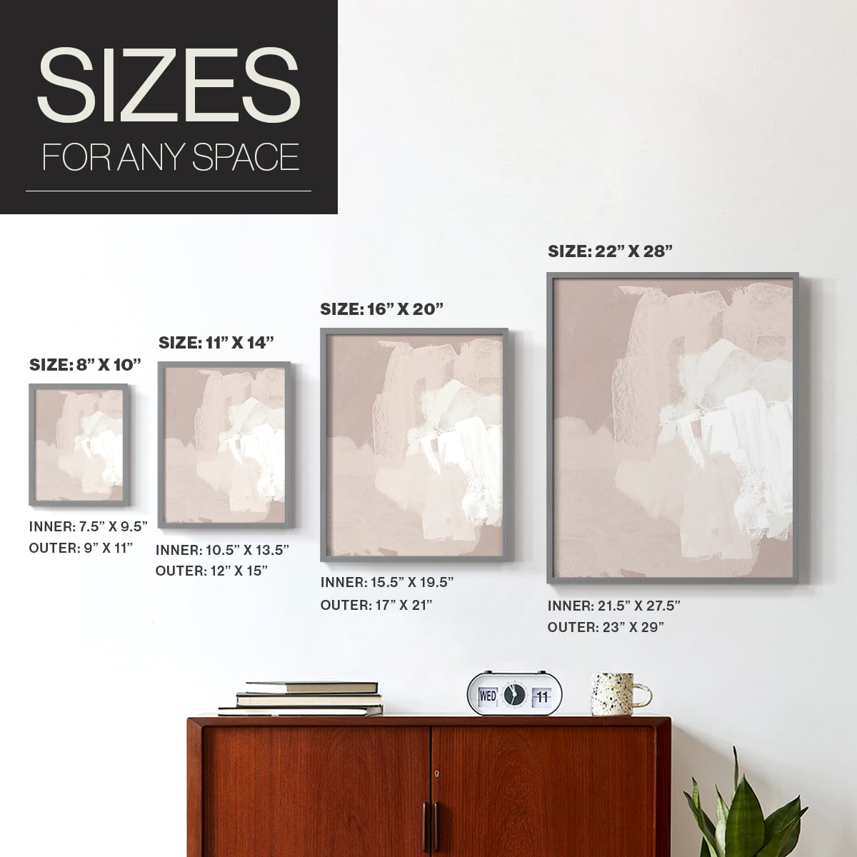 Cloud Slate II Framed Print in Gray Solid Wood Framed Print No Nail Hanging