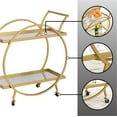 thumbnail image 5 of FirsTime & Co. Gold Odessa Mirrored Bar Cart, Modern, Metal, 27.5 x 14 x 33 in, 5 of 6