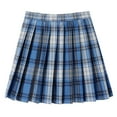thumbnail image 4 of JIKNTTR Plaid Skirts For Women High Waist Pleated Skater Skirts Women's Casual Pleated A Line Mini Skirt Basic Versatile Skirts Flared Skater Skirts, 4 of 5