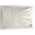 thumbnail image 1 of Spring Pillow Sham Little Butterfly Silhouettes with Foliage Flora and Fauna Illustration, Decorative Standard King Size Printed Pillowcase, 36 X 20 Inches, Grey Pale Grey and Ivory, by Ambesonne, 1 of 2
