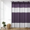 thumbnail image 3 of 72x84 Inch Striped Vintage Extra Long Shower Curtain Farmhouse Gingham Patchwork Polyester Bath Curtain Neutral Stall Size Shower Curtains Set for Kids Bathroom Decor Waterproof with Hooks, 3 of 6