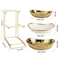 thumbnail image 2 of Frutero YYW de 3 niveles de cerámica blanca con soporte dorado, 2 of 4