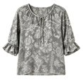 thumbnail image 4 of DHFJKG Boho Tops For Women V Neck Lace Up Floral Printed Half Sleeve T Shirts Summer Beach Vacation Clothes, 4 of 4