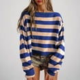 thumbnail image 2 of Kaemgyyd Sweaters for Women Vintage Cropped Knit Pullover Casual Loose Long Sleeve Stripe Tops Fall Fashion Streetwear, 2 of 6