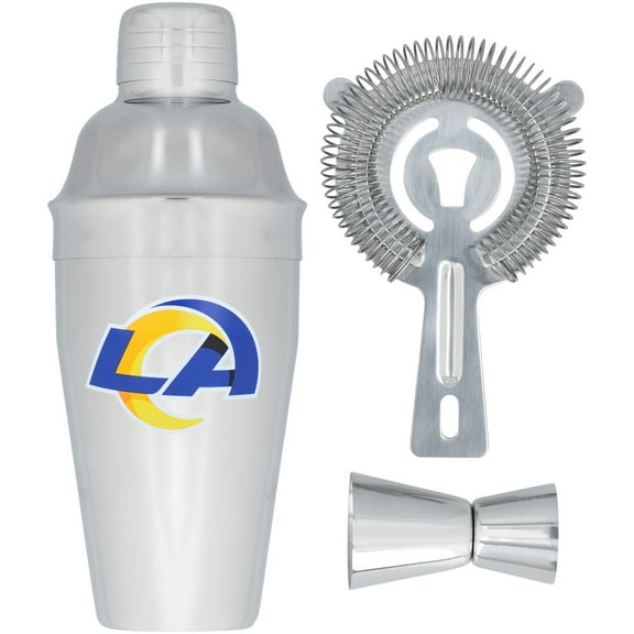 The Memory Company Los Angeles Rams Stainless Steel Shaker, Strainer & Jigger Set