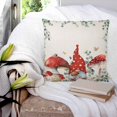 thumbnail image 3 of 18x18 Pillow Covers Set of 2, Red Mushroom Gnomes Throw Pillow Covers Decorative Couch Cushion Case, Eucalyptus Leaves Watercolor Rustic Microfiber Square Pillowcases for Bedroom Car Living Room, 3 of 7