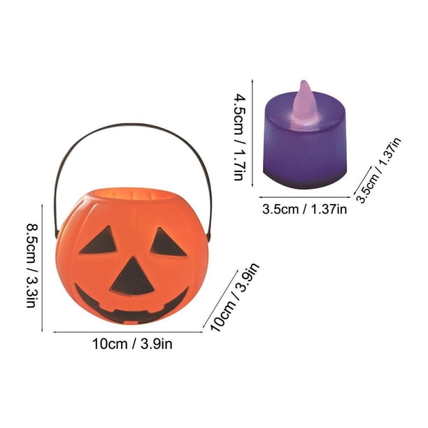 Cesta de calabaza de 5cm, 10cm y 16cm para decoración de Halloween, Candys para aperitivos, cesta de calabaza para fiesta, accesorios de cubo de rick O Treat