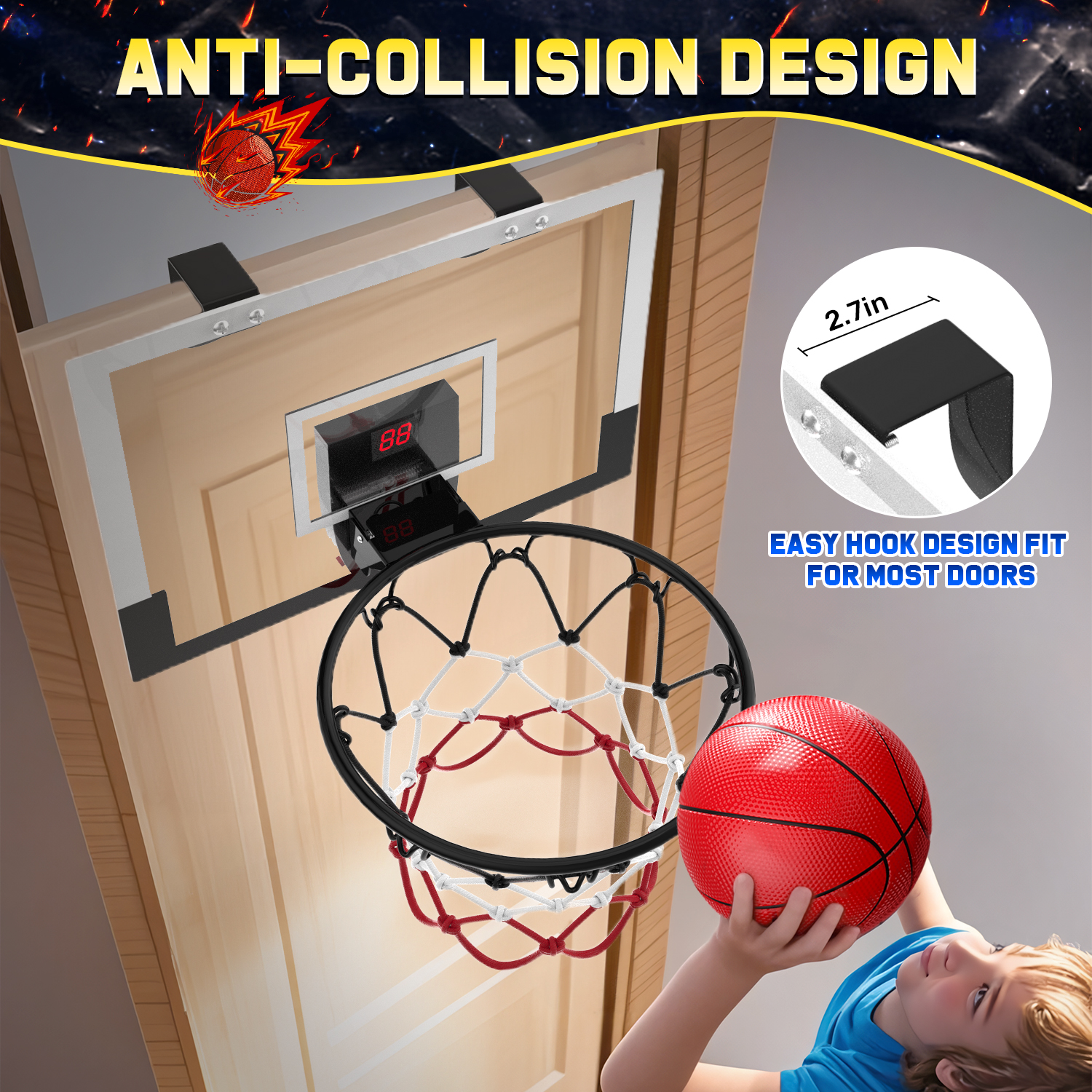 JoyStone Indoor Basketball Hoop Set with Electronic Scoreboard photo 3