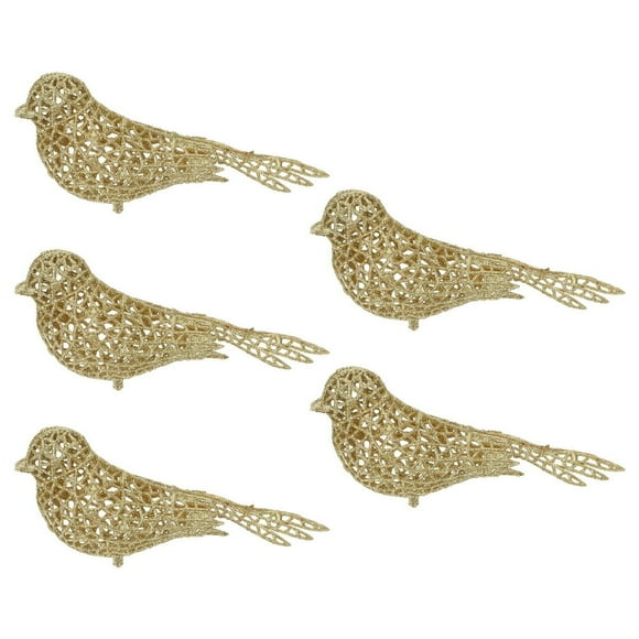 AMERTEER 5Pcs Delicate Xmas Tree Birds Adornment Christmas Clip Type Birds Ornament