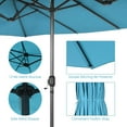 thumbnail image 6 of LEIYY 15Ft Double-Sided Patio Umbrella, Outdoor Extra Large Umbrella W/Hand-Crank System & Air Vents, Market Twin Umbrella W/ 12-Rib Sturdy Metal Frame for Poolside, Garden Backyard (Turquoise), 6 of 18