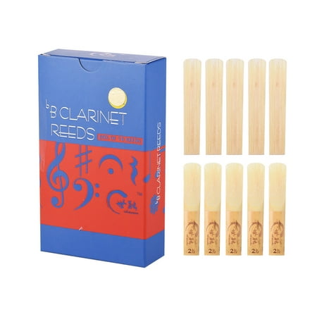 Professional Level Bb Clarinet Reeds Strength 2.5 for Clarinet Players, 10pcs/ (Best Clarinet Reeds For Intermediate Players)