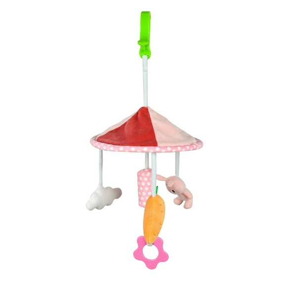 Infant Rattle Toy 0-12 Months Crib Hanging Music Box with Toy Bracket Bed Bell Car Seat Toy for Newborn Pink