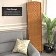 thumbnail image 5 of Red Lantern 6 ft. Tall Diamond Weave Fiber Room Divider - Dark Beige - 3 Panel, 5 of 6