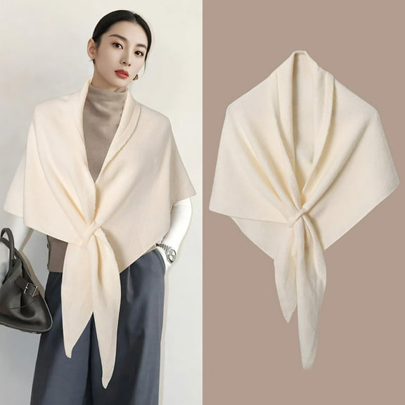 BXJX Shrugs For Women- Knitted Cape Winter Triangle Pashmina Scarf Wrap B