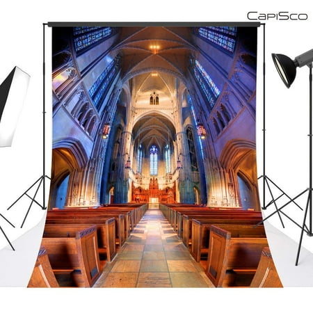 Image of ABPHOTO Polyester Ornate church 5x7ft Indoor Studio Photography Background Backdrop
