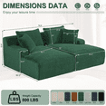 thumbnail image 4 of QNACPY 78"W Oversized Boneless Chaise Lounge Sofa , Modern Compressed Corduroy Upholstered Double Cloud Couch Loveseat Sleeper Bed, Comfy Floor Chair for Living Room, Office,Green, 4 of 8