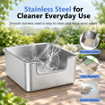 thumbnail image 4 of Sliver-Side Entry 17.5"L×13.6"W×7.9"H Stainless Steel Cat Litter Box, 4 of 6