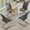 Grey Chairs, variant on Modern Dining Table Set 4,Small Glass Dining Table with 4 White Faux Leather Chair,0.31”Thick Glass Table Top with Chrome Plate Silver Legs,51" Kitchen Table with Chairs for Kitchen Dining