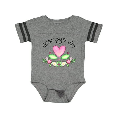 

Inktastic Grampy s Girl- Heart Flowers Gift Baby Girl Bodysuit