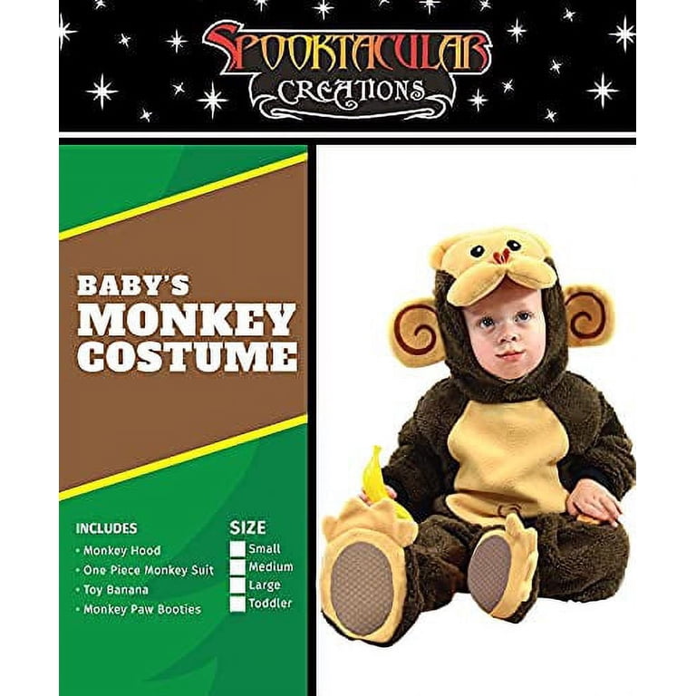 Baby & Toddler Monkey Costume – Adorable Plush Gorilla Jumpsuit For Halloween & Dress-Up Play
