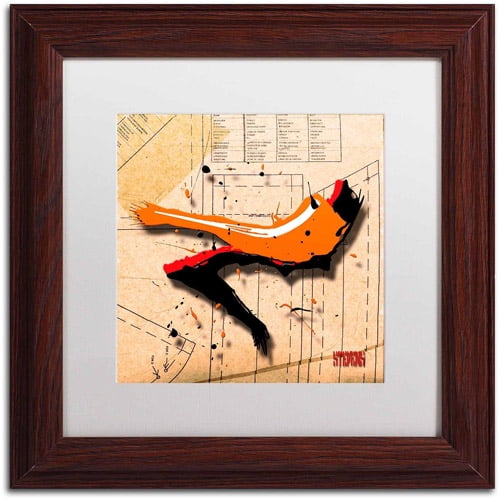Trademark Fine Art "Suede Heel Orange" Canvas Art by Roderick Stevens, White Matte, Wood Frame