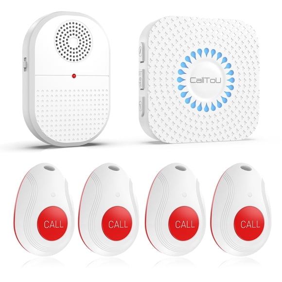 CallToU Wireless Caregiver Pager Call Button for Hard of Hearing 500FT Emergency Alert System Waterproof Call Bell for Elderly at Home/Elderly/Patien