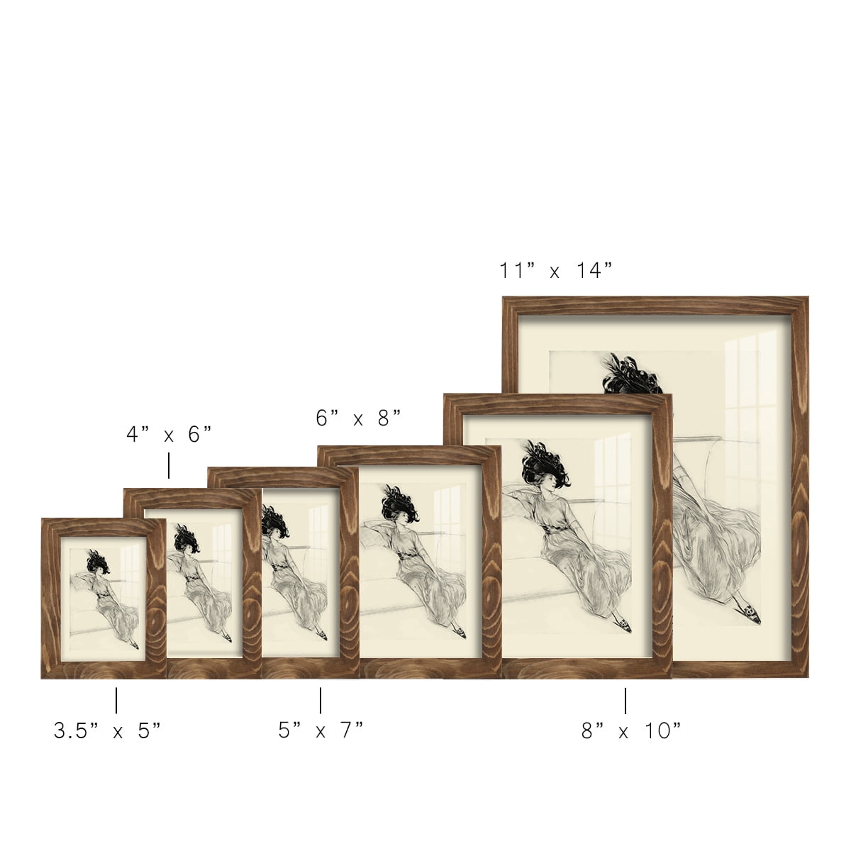Feather Hat I -Framed Print w/glass-Walnut
