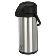 Vondior Thermal Airpot Coffee & Tea Beverage Urn, Silver, Large, 102 oz