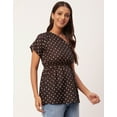 thumbnail image 6 of Moomaya Women's Printed One Shoulder Casual Top, Regular Fit Peplum Short Top, 6 of 8